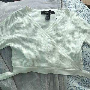 Forever 21 crossover tie crop top